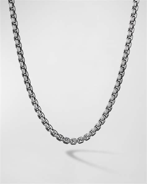 darkened stainless steel box chain picture|David Yurman Men's Box Chain Necklace in Darkened Stainless .